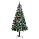 vidaXL Mű karácsonyfa 300 LED-del Zöld 240 cm PVC és Acél és Műanyag