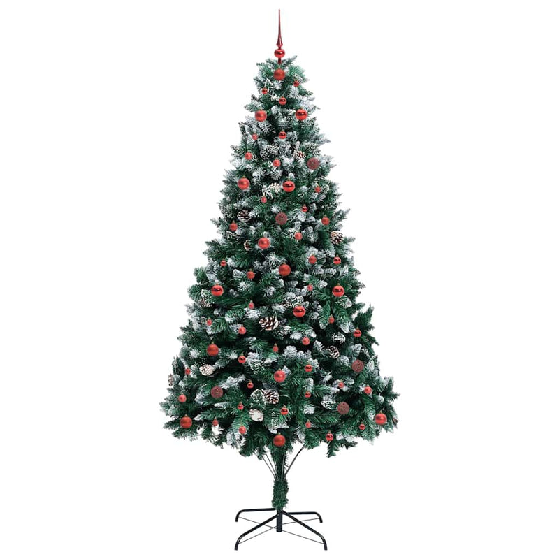 vidaXL Mű karácsonyfa 300 LED-del Zöld 240 cm PVC és Acél és Műanyag