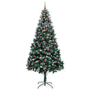 vidaXL Mű karácsonyfa 300 LED-del Zöld 240 cm PVC és Acél és Műanyag