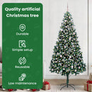 vidaXL Mű karácsonyfa 300 LED-del Zöld 240 cm PVC és Acél és Műanyag