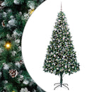 vidaXL Mű karácsonyfa 300 LED-del Zöld 240 cm PVC és Acél és Műanyag