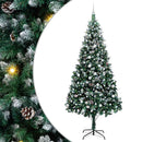 vidaXL Mű karácsonyfa 300 LED-del Zöld 240 cm PVC és Acél és Műanyag