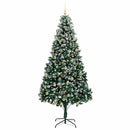 vidaXL Mű karácsonyfa 300 LED-del Zöld 240 cm PVC és Acél és Műanyag