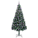vidaXL Mű karácsonyfa 300 LED-del Zöld 240 cm PVC és Acél és Műanyag