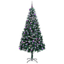 vidaXL Mű karácsonyfa 300 LED-del Zöld 240 cm PVC és Acél és Műanyag