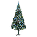 vidaXL Mű karácsonyfa 300 LED-del Zöld 240 cm PVC és Acél és Műanyag