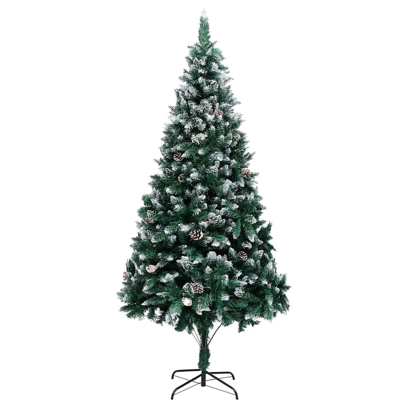 vidaXL Mű karácsonyfa 300 LED-del Zöld 240 cm PVC és Acél és Műanyag