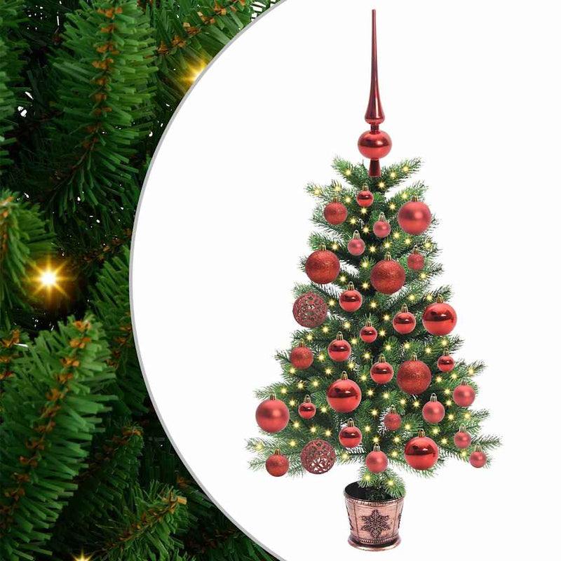vidaXL Karácsonyfa 150 LED-del állvánnyal Zöld 65 cm PE