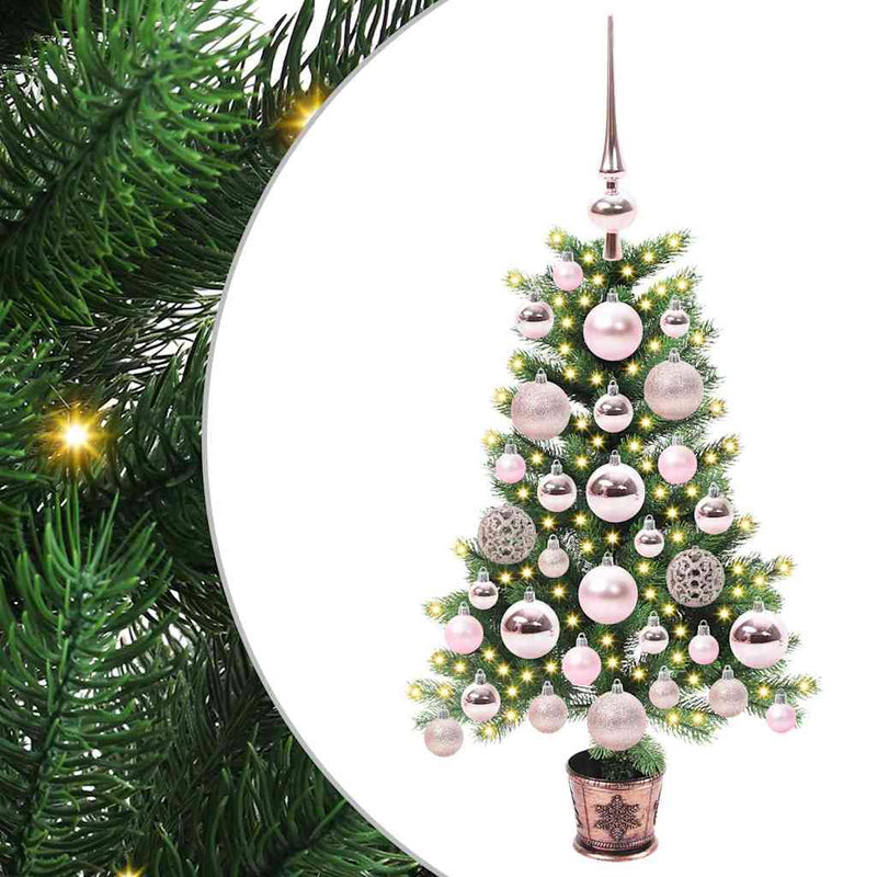 vidaXL Karácsonyfa 150 LED-del állvánnyal Zöld 65 cm PE