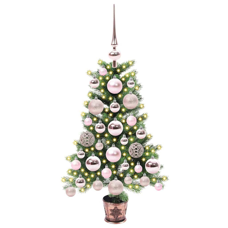 vidaXL Karácsonyfa 150 LED-del állvánnyal Zöld 65 cm PE