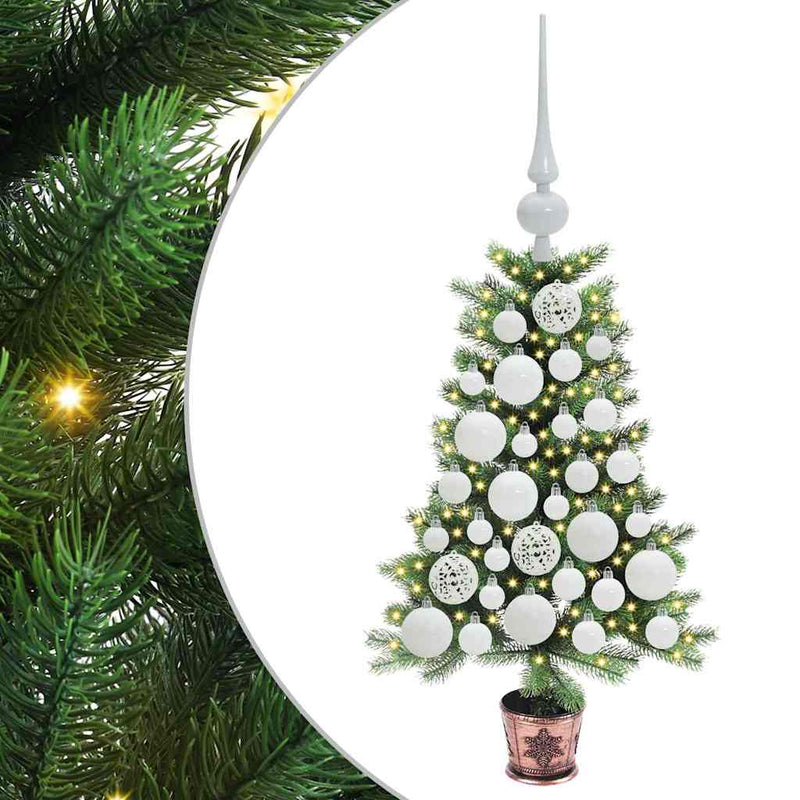 vidaXL Karácsonyfa 150 LED-del állvánnyal Zöld 65 cm PE