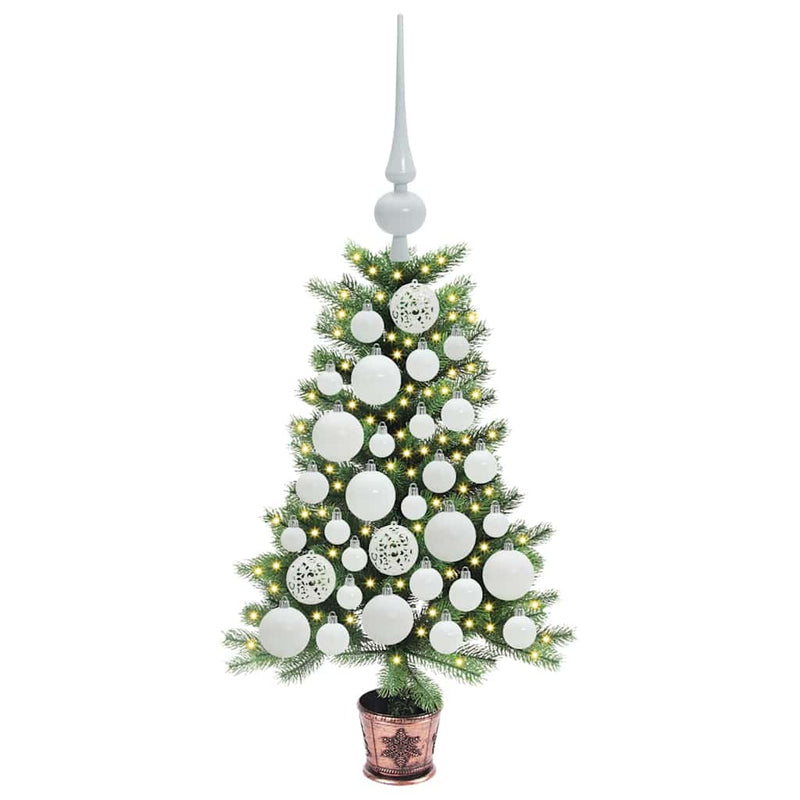 vidaXL Karácsonyfa 150 LED-del állvánnyal Zöld 65 cm PE