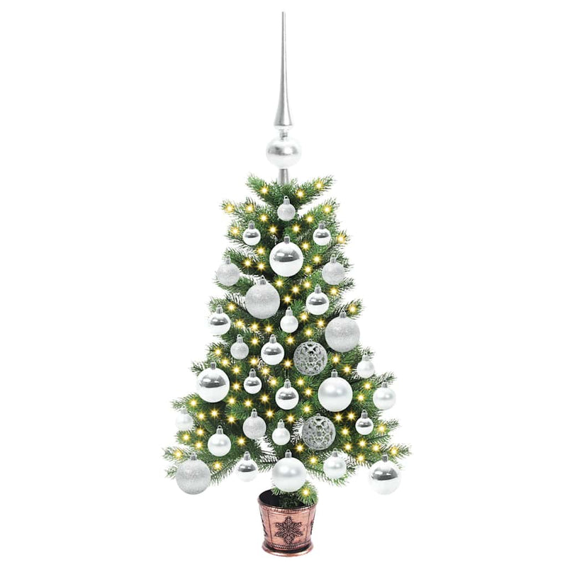 vidaXL Karácsonyfa 150 LED-del állvánnyal Zöld 65 cm PE