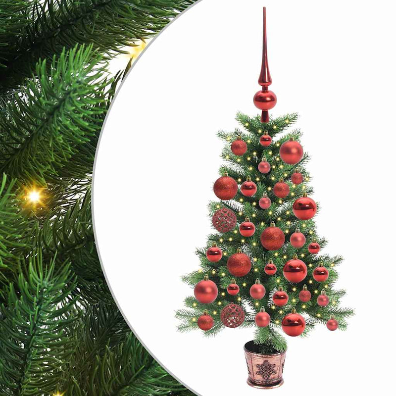 vidaXL Karácsonyfa 150 LED-del állvánnyal Zöld 90 cm PE