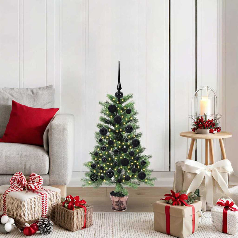 vidaXL Karácsonyfa 150 LED-del állvánnyal Zöld 90 cm PE
