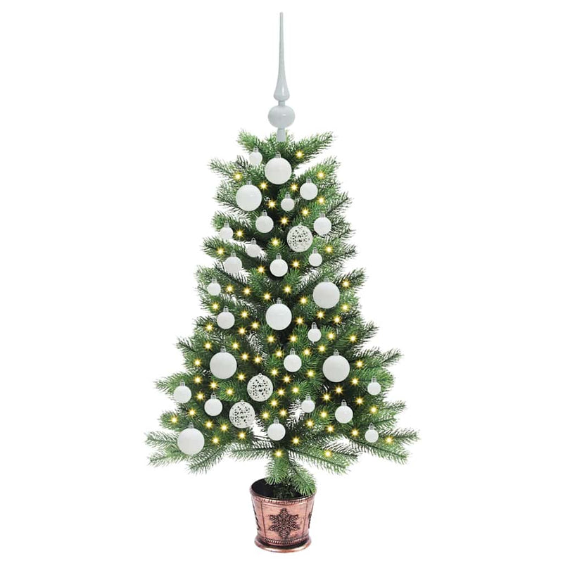 vidaXL Karácsonyfa 150 LED-del állvánnyal Zöld 90 cm PE