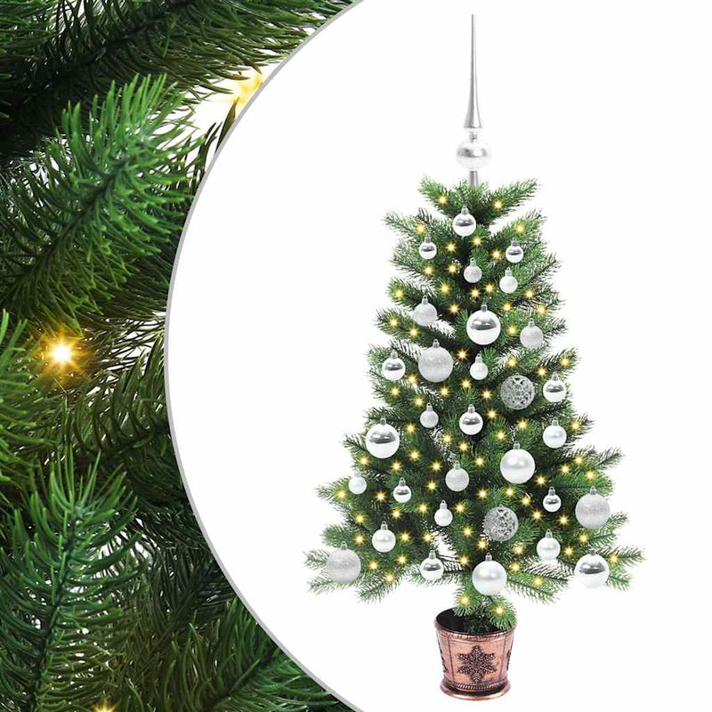 vidaXL Karácsonyfa 150 LED-del állvánnyal Zöld 90 cm PE