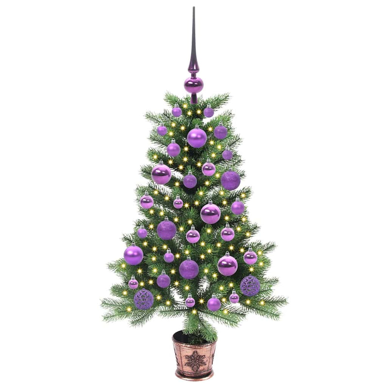 vidaXL Karácsonyfa 150 LED-del állvánnyal Zöld 90 cm PE
