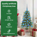 vidaXL Karácsonyfa 150 LED-del állvánnyal Zöld 90 cm PE