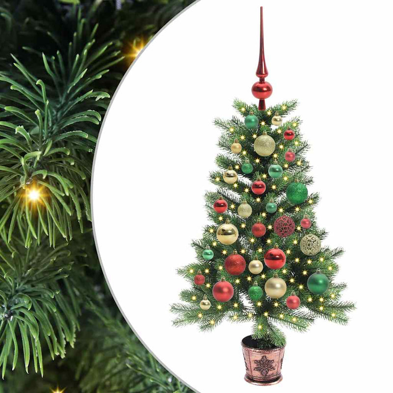 vidaXL Karácsonyfa 150 LED-del állvánnyal Zöld 90 cm PE