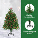 vidaXL Karácsonyfa 150 LED-del állvánnyal Zöld 120 cm PE