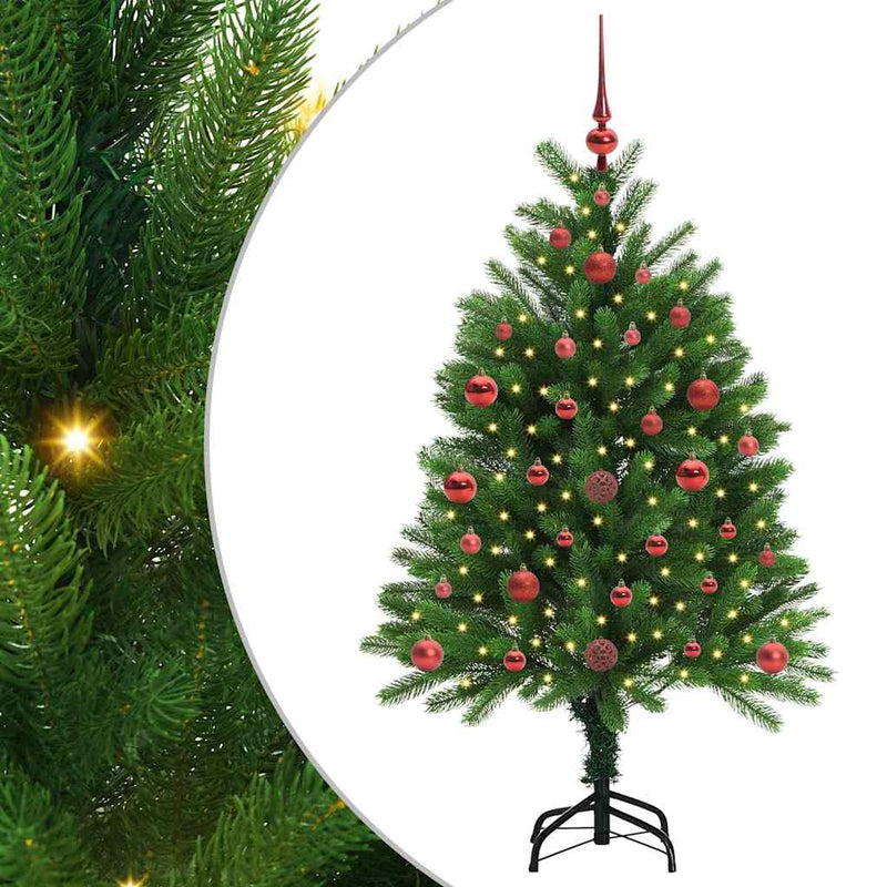 vidaXL Karácsonyfa 150 LED-del állvánnyal Zöld 120 cm PE