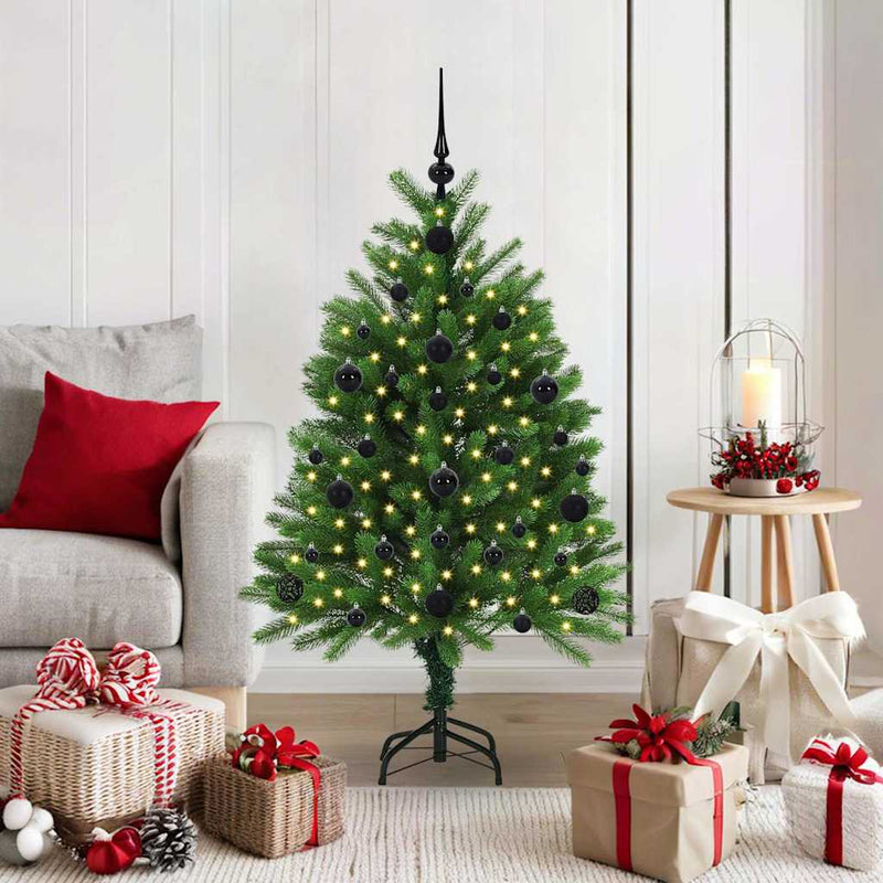 vidaXL Karácsonyfa 150 LED-del állvánnyal Zöld 120 cm PE