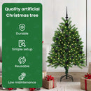 vidaXL Karácsonyfa 150 LED-del állvánnyal Zöld 120 cm PE