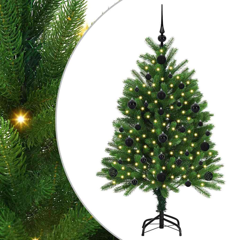 vidaXL Karácsonyfa 150 LED-del állvánnyal Zöld 120 cm PE