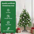 vidaXL Karácsonyfa 150 LED-del állvánnyal Zöld 120 cm PE