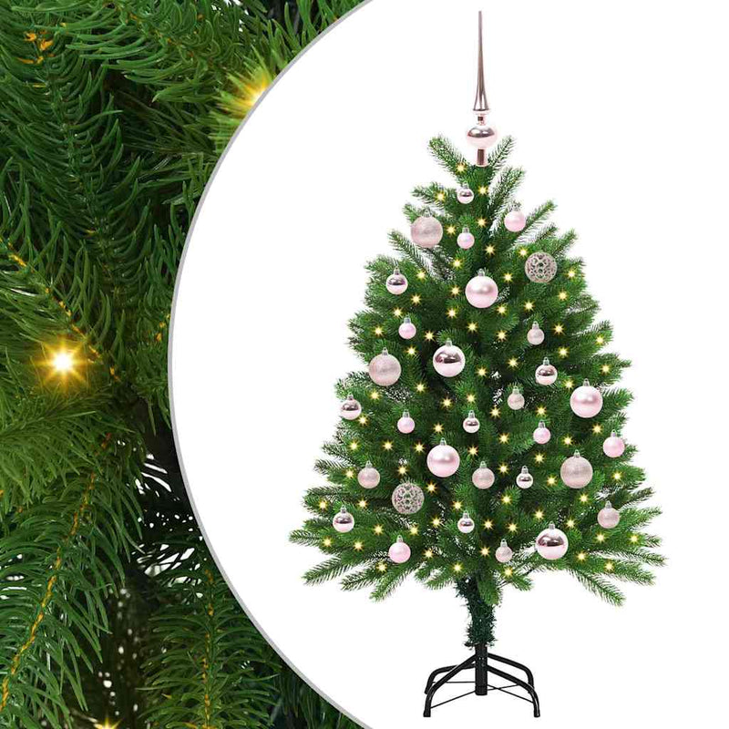 vidaXL Karácsonyfa 150 LED-del állvánnyal Zöld 120 cm PE