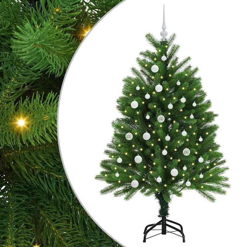 vidaXL Karácsonyfa 150 LED-del állvánnyal Zöld 120 cm PE