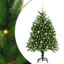 vidaXL Karácsonyfa 150 LED-del állvánnyal Zöld 120 cm PE