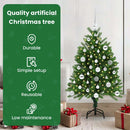 vidaXL Karácsonyfa 150 LED-del állvánnyal Zöld 120 cm PE
