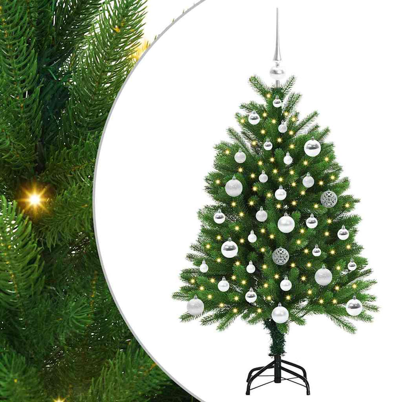vidaXL Karácsonyfa 150 LED-del állvánnyal Zöld 120 cm PE