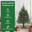 vidaXL Karácsonyfa 150 LED-del állvánnyal Zöld 120 cm PE