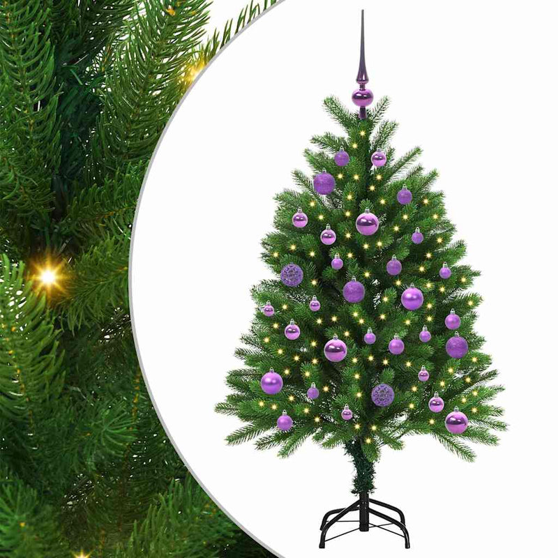 vidaXL Karácsonyfa 150 LED-del állvánnyal Zöld 120 cm PE