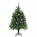 vidaXL Karácsonyfa 150 LED-del állvánnyal Zöld 120 cm PE