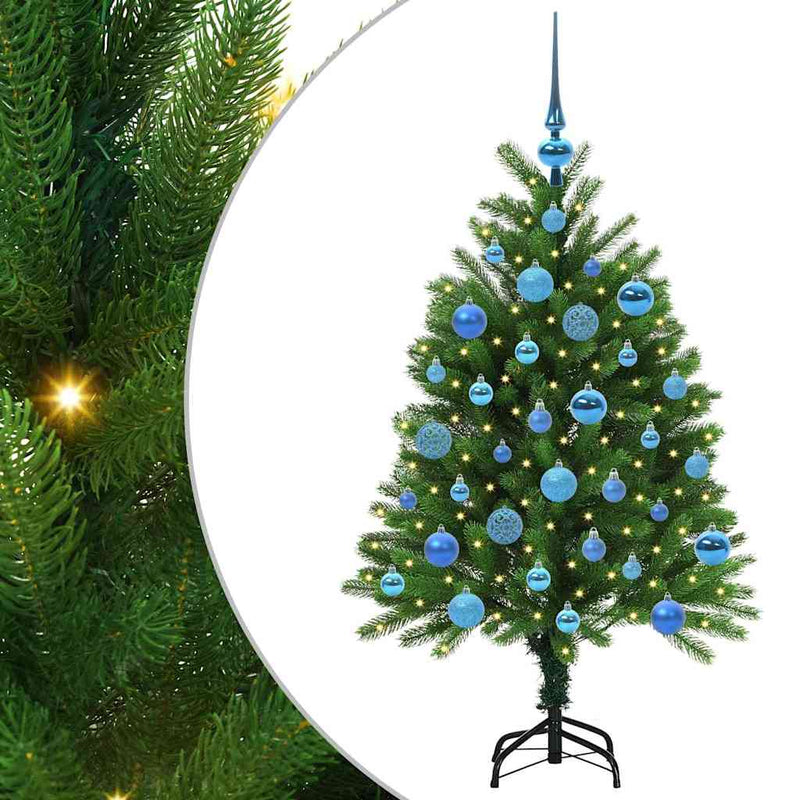 vidaXL Karácsonyfa 150 LED-del állvánnyal Zöld 120 cm PE