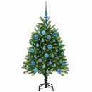 vidaXL Karácsonyfa 150 LED-del állvánnyal Zöld 120 cm PE