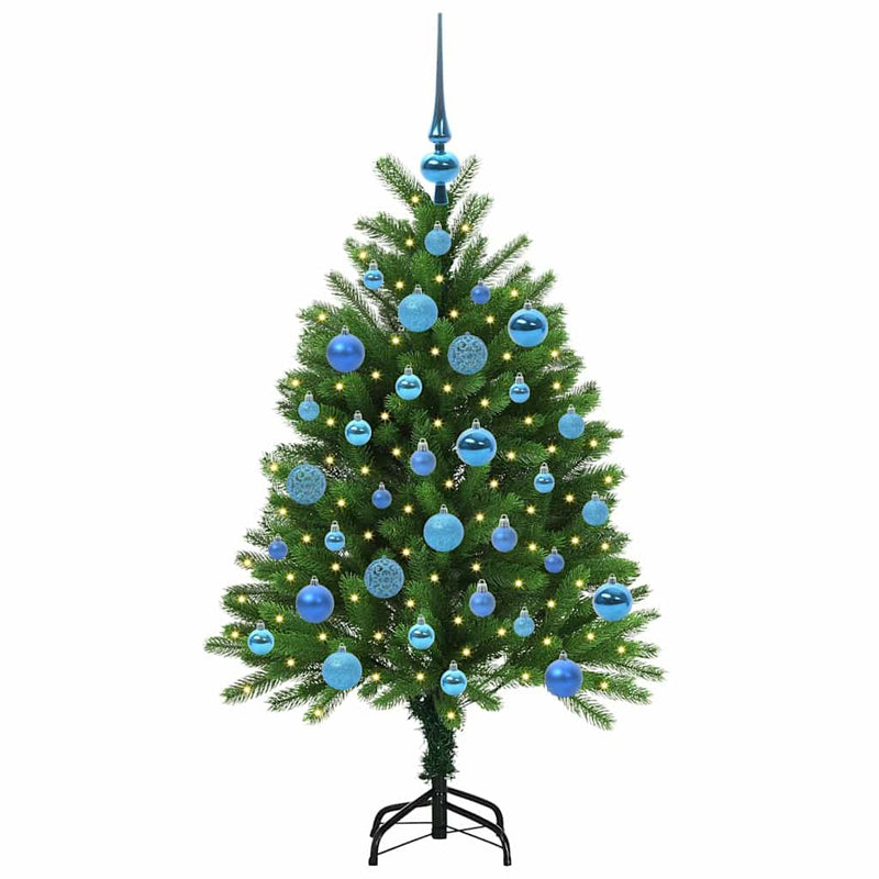 vidaXL Karácsonyfa 150 LED-del állvánnyal Zöld 120 cm PE