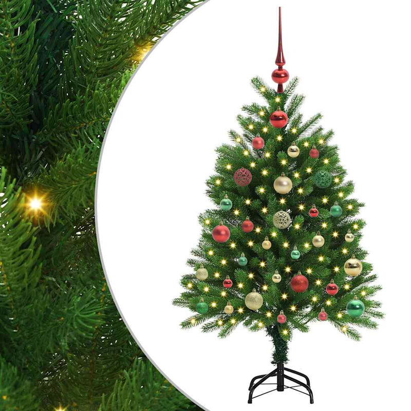 vidaXL Karácsonyfa 150 LED-del állvánnyal Zöld 120 cm PE
