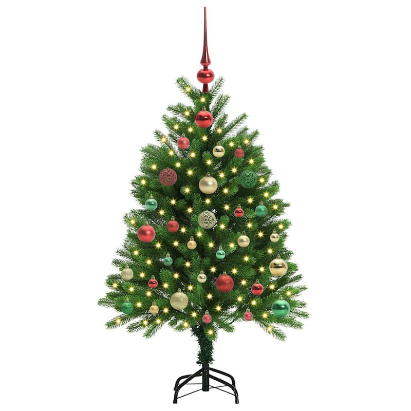 vidaXL Karácsonyfa 150 LED-del állvánnyal Zöld 120 cm PE