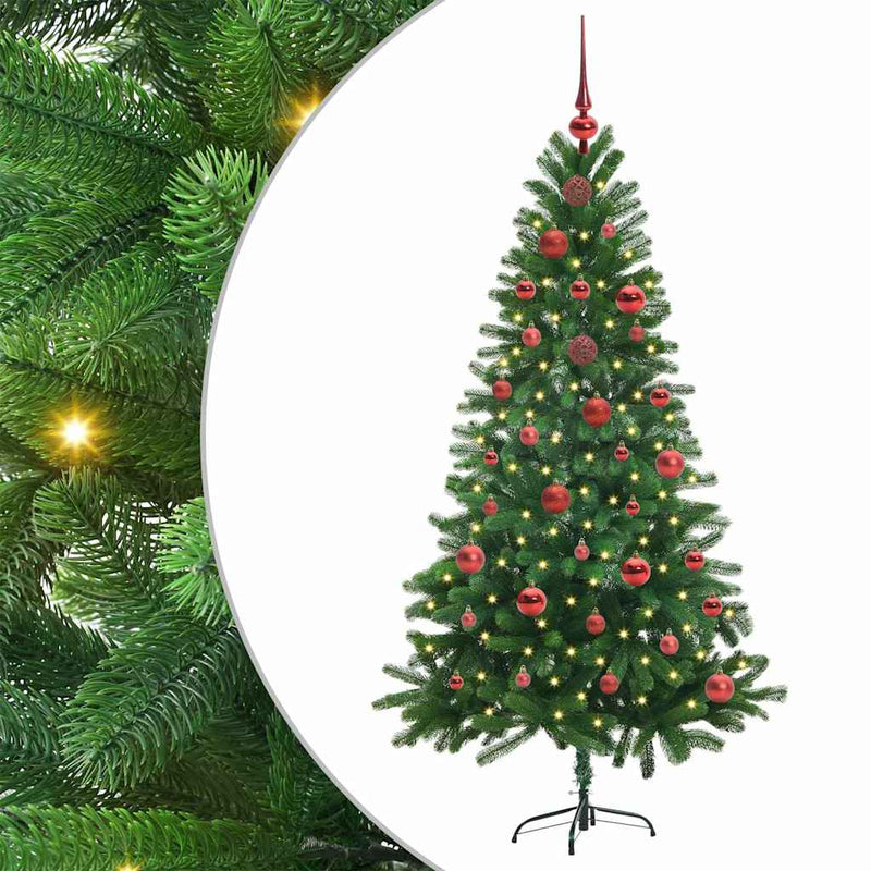 vidaXL Karácsonyfa 150 LED-del állvánnyal Zöld 150 cm PE