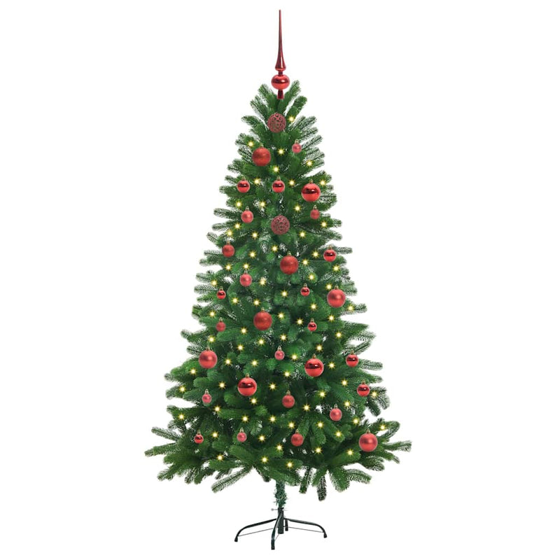 vidaXL Karácsonyfa 150 LED-del állvánnyal Zöld 150 cm PE