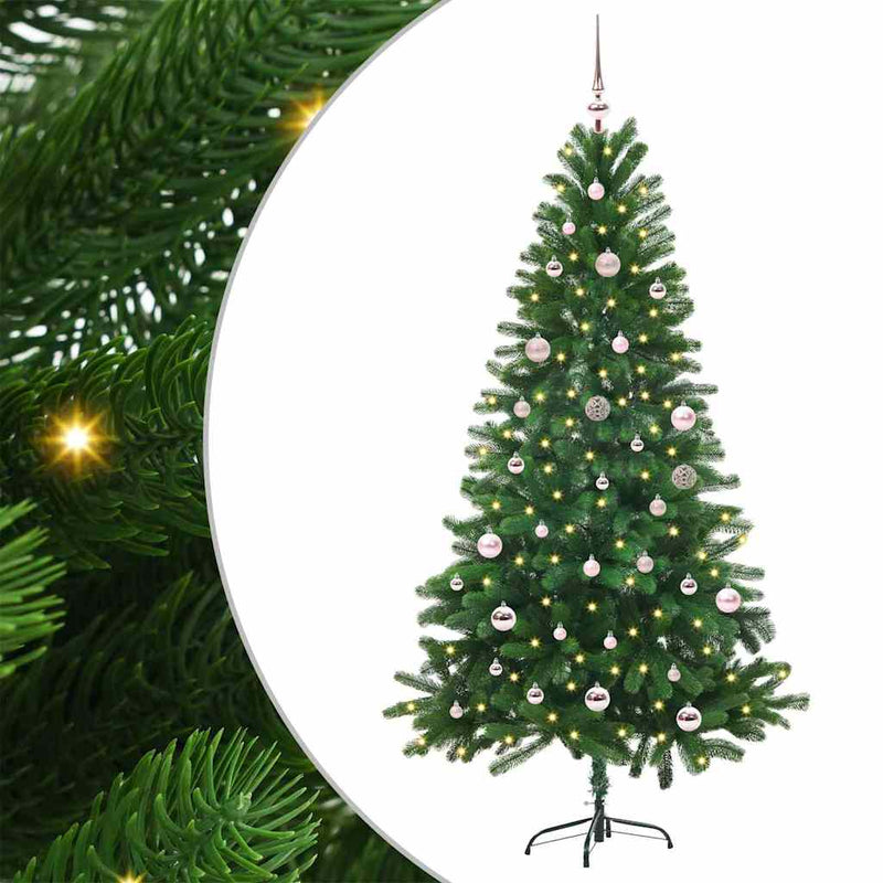 vidaXL Karácsonyfa 150 LED-del állvánnyal Zöld 150 cm PE
