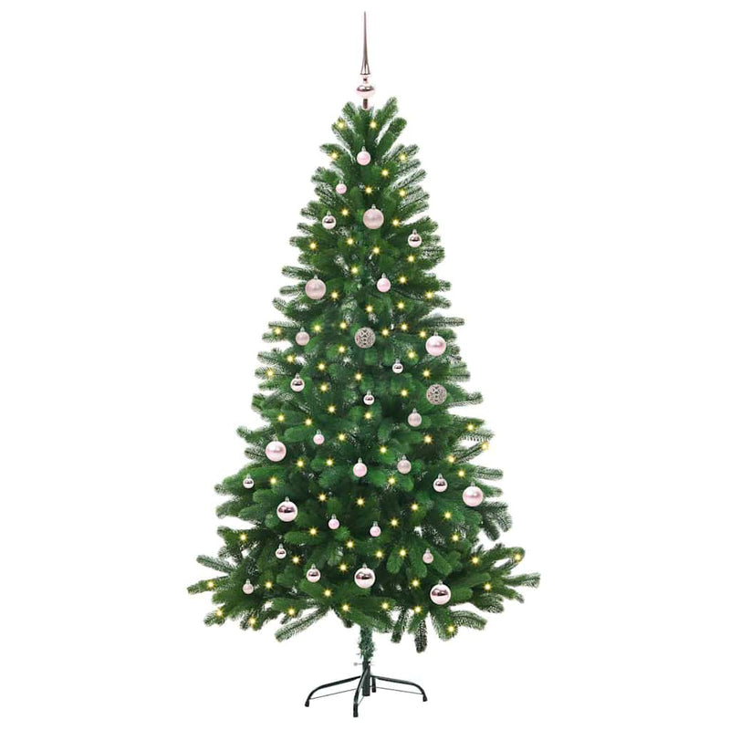 vidaXL Karácsonyfa 150 LED-del állvánnyal Zöld 150 cm PE