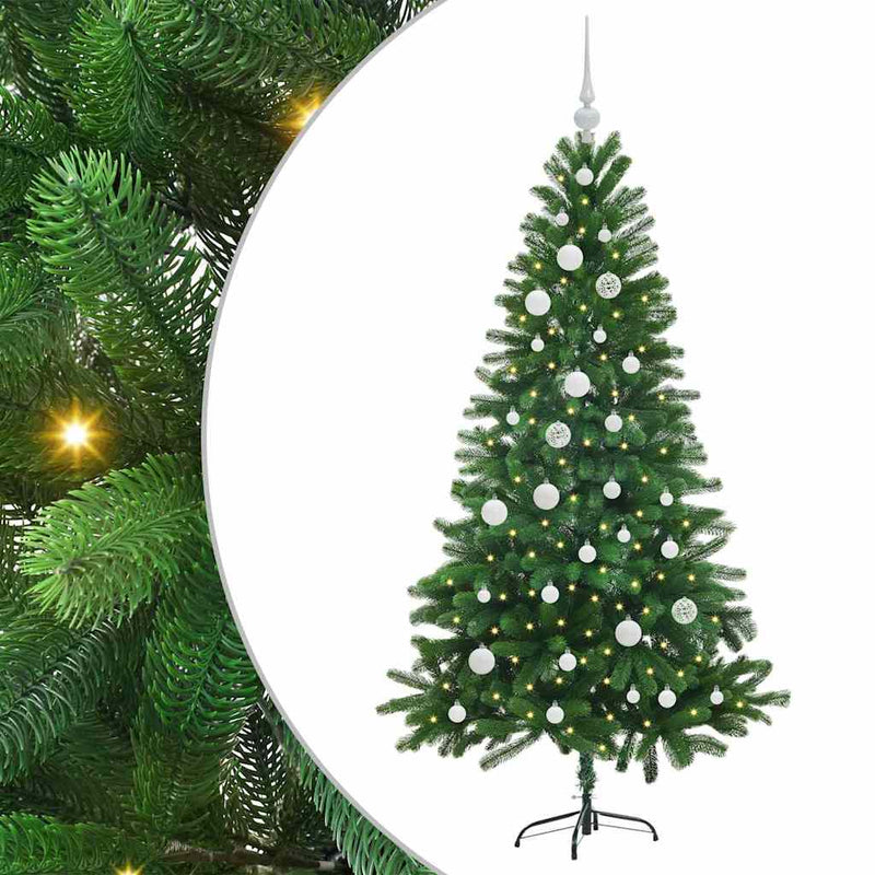 vidaXL Karácsonyfa 150 LED-del állvánnyal Zöld 150 cm PE