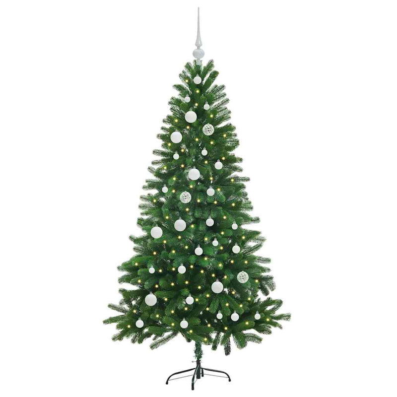 vidaXL Karácsonyfa 150 LED-del állvánnyal Zöld 150 cm PE