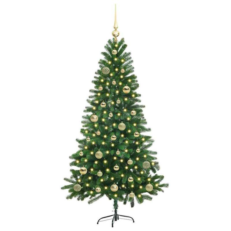 vidaXL Karácsonyfa 150 LED-del állvánnyal Zöld 150 cm PE